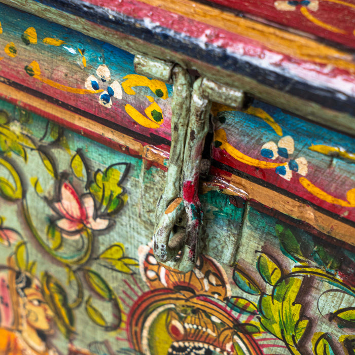 Akayda Painted Green Mango Wood Chest