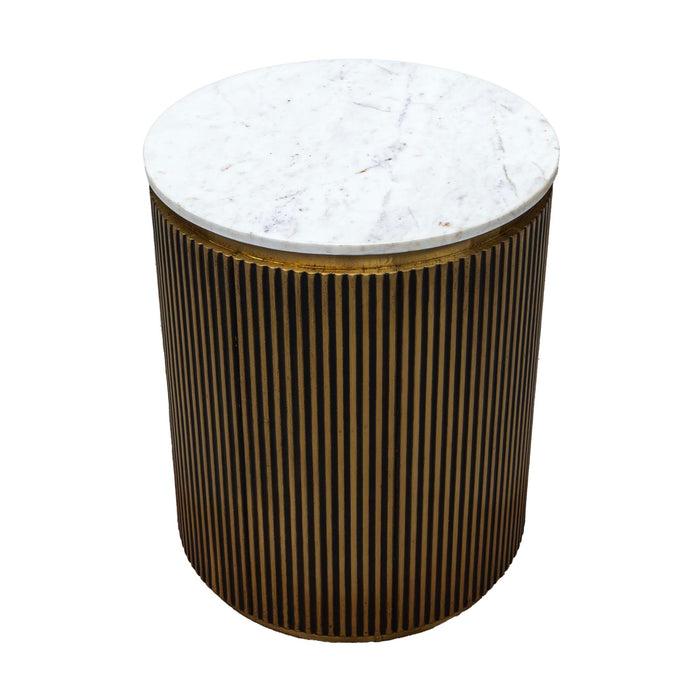 Naoki Marble With Brass Side Table