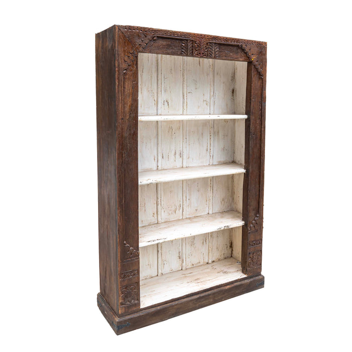 Ryuu Mango Wood White Distress Book Shelf