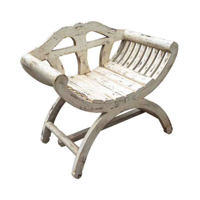 D'Arsy Mango Wood White Distress Bench