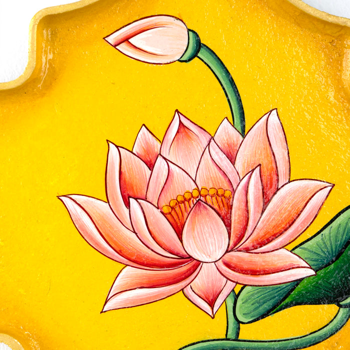 Arabesque Hand - Lotus Painted Pichwai Decor Plate