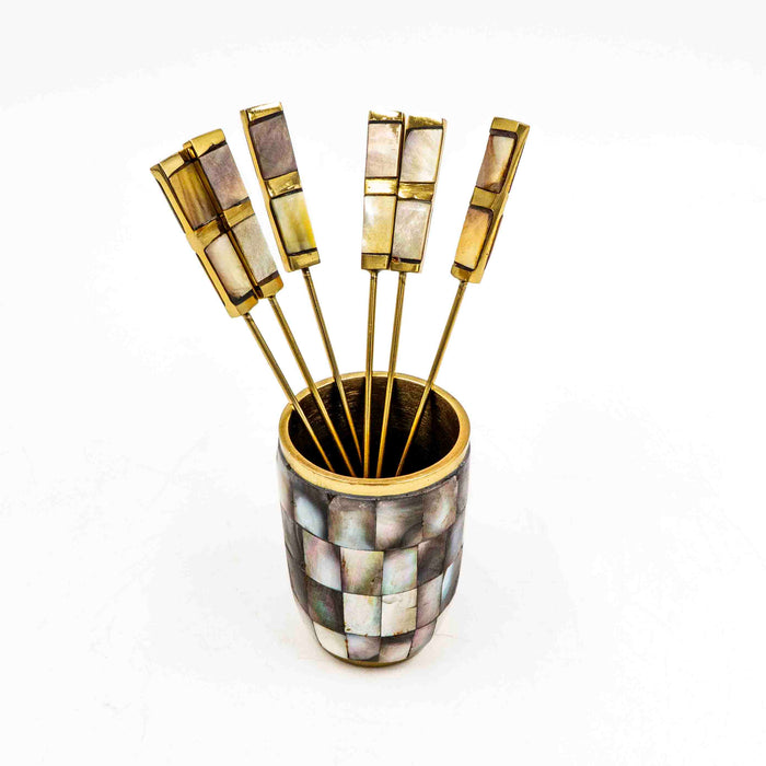 Saoirse Cocktail Picks With Holder - Set of 6