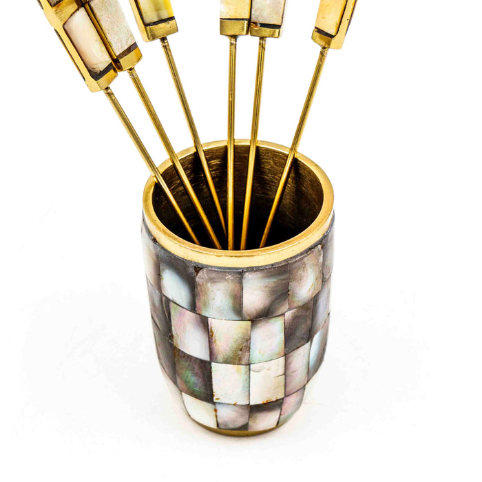 Saoirse Cocktail Picks With Holder - Set of 6
