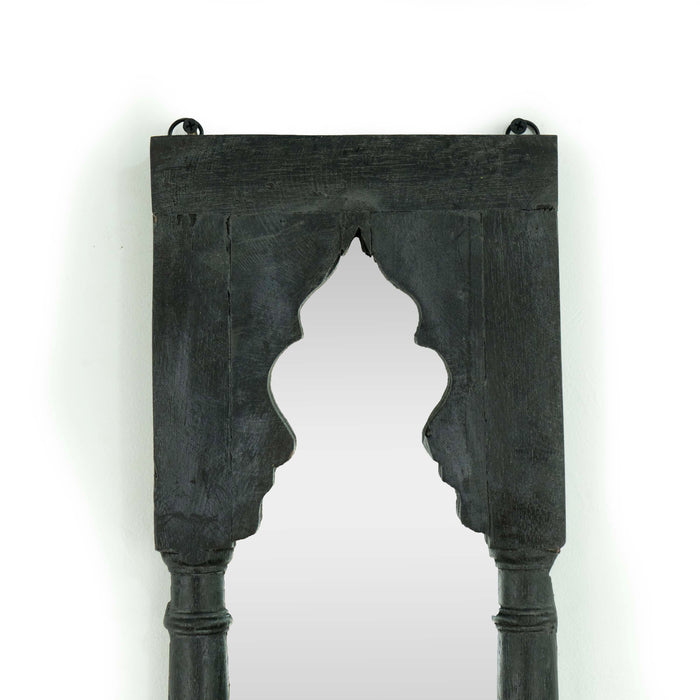 Long Arch Mirror Black Distress
