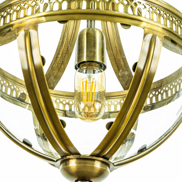 Zeva Brass Antique Pendant Light