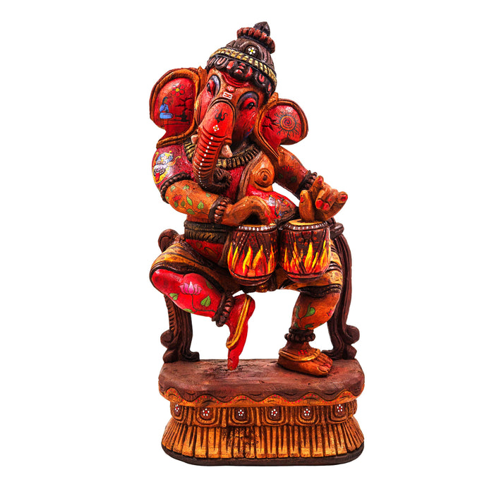 Vira Ganesha Vengai Wooden Statue