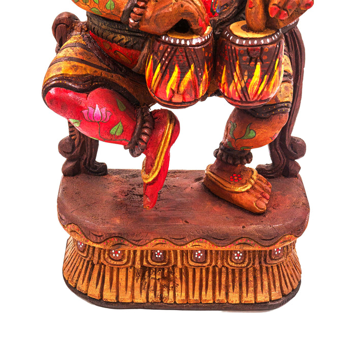 Vira Ganesha Vengai Wooden Statue