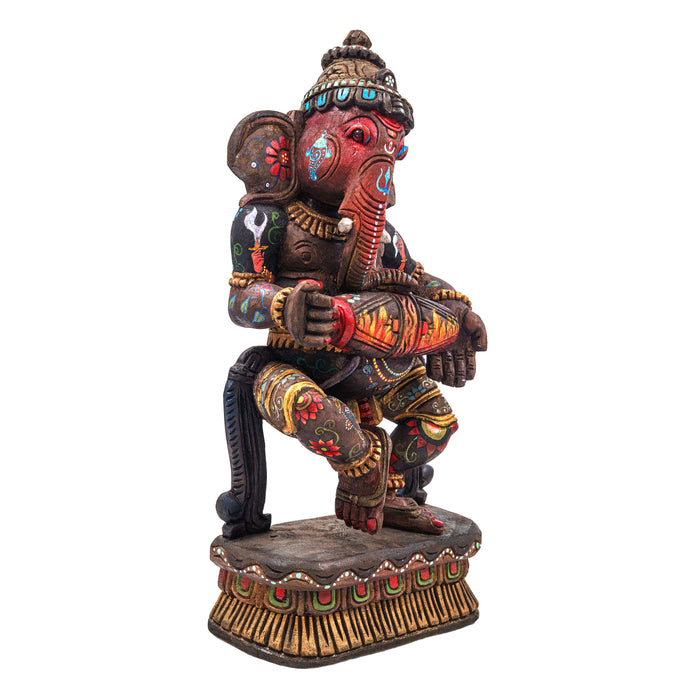 Bhayanaka Ganesha Vengai Wooden Statue
