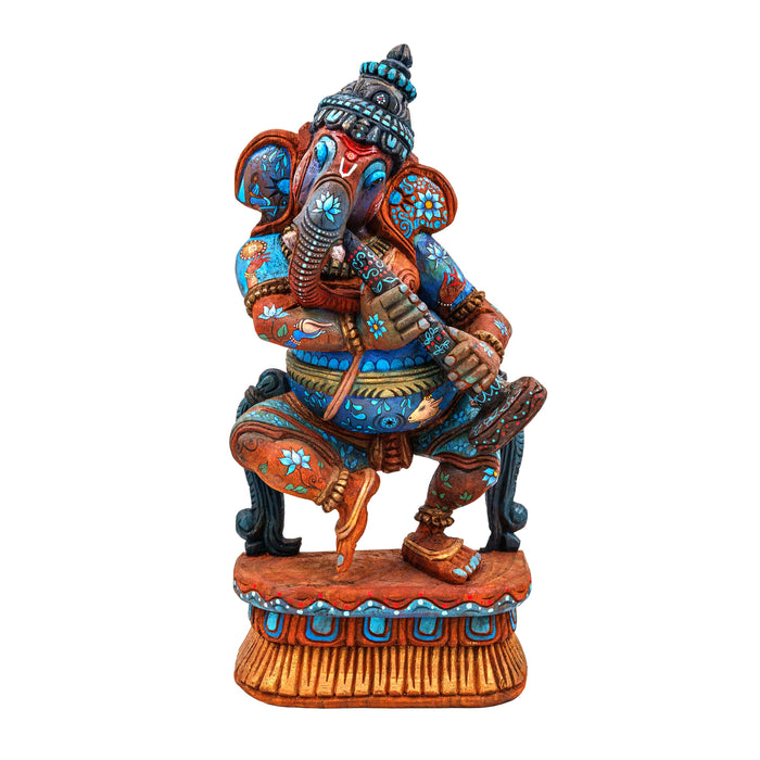 Karuneshwar Ganesha Vengai Wooden Statue