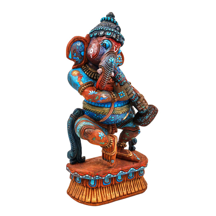 Karuneshwar Ganesha Vengai Wooden Statue