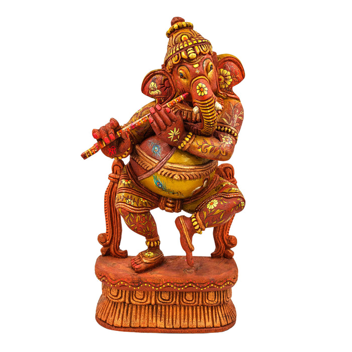 Hasya Ganesha Vengai Wooden Statue
