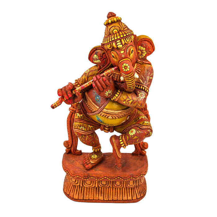 Hasya Ganesha Vengai Wooden Statue