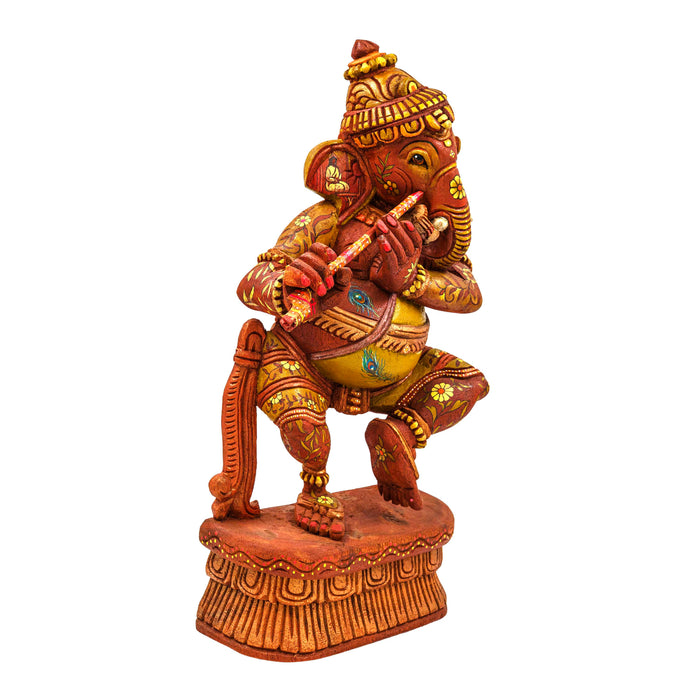 Hasya Ganesha Vengai Wooden Statue