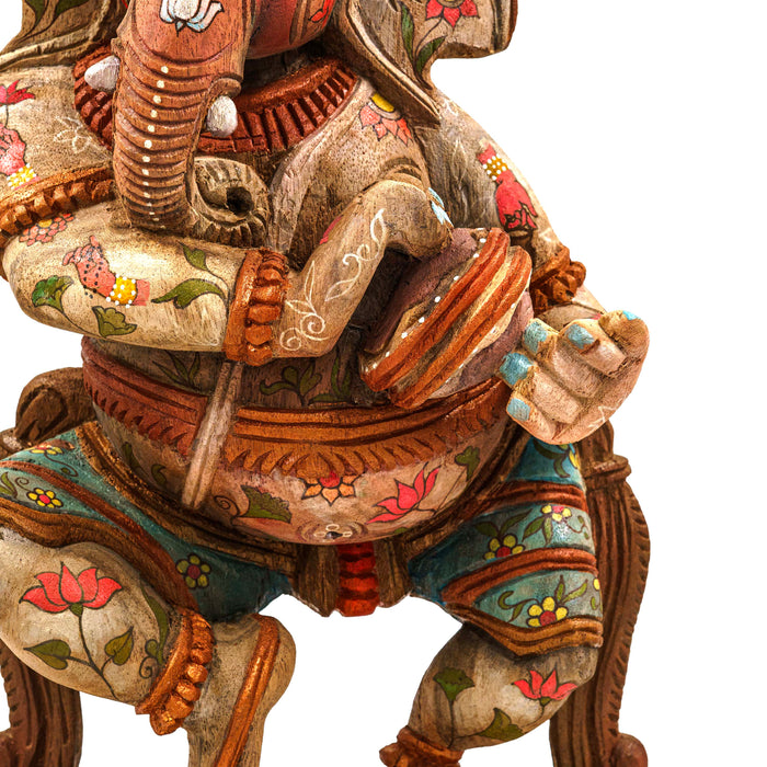 Shantambika Ganesha Vengai Wooden Statue