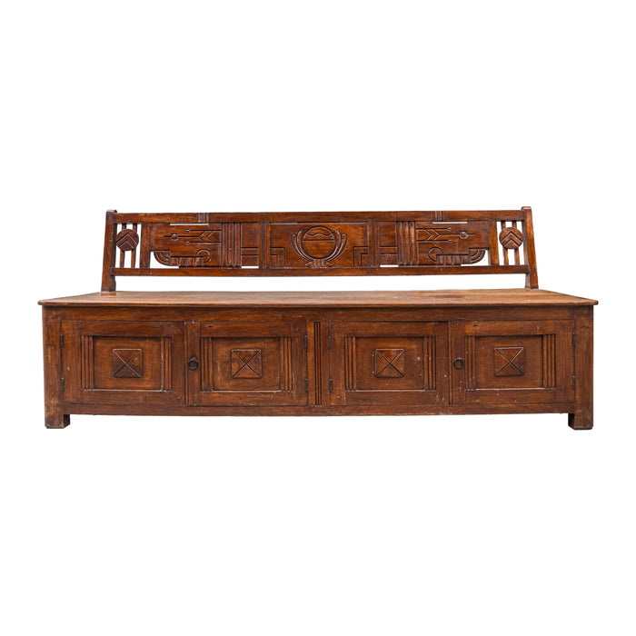 Kadeen Wooden Art Deco Bench