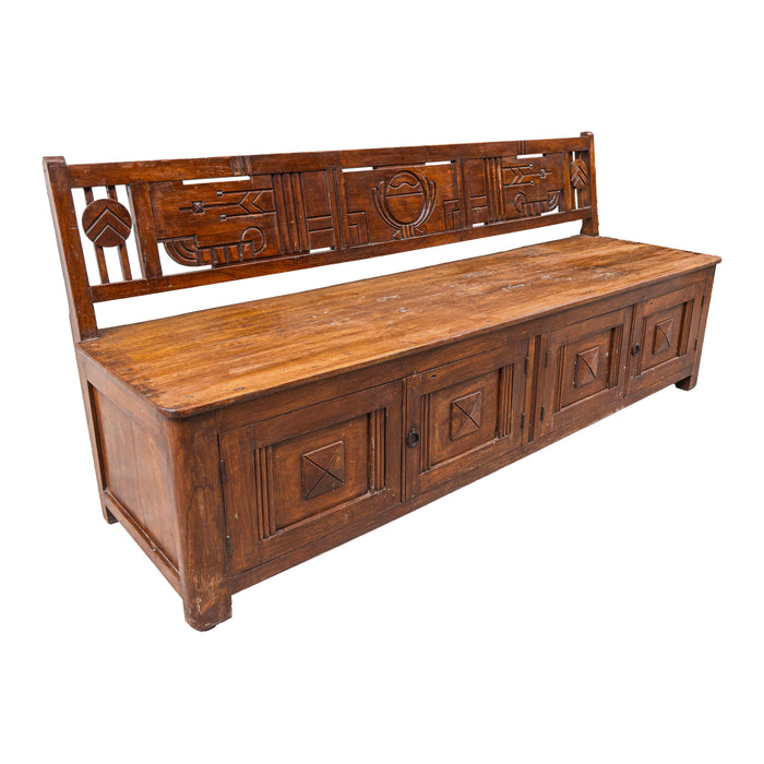 Kadeen Wooden Art Deco Bench