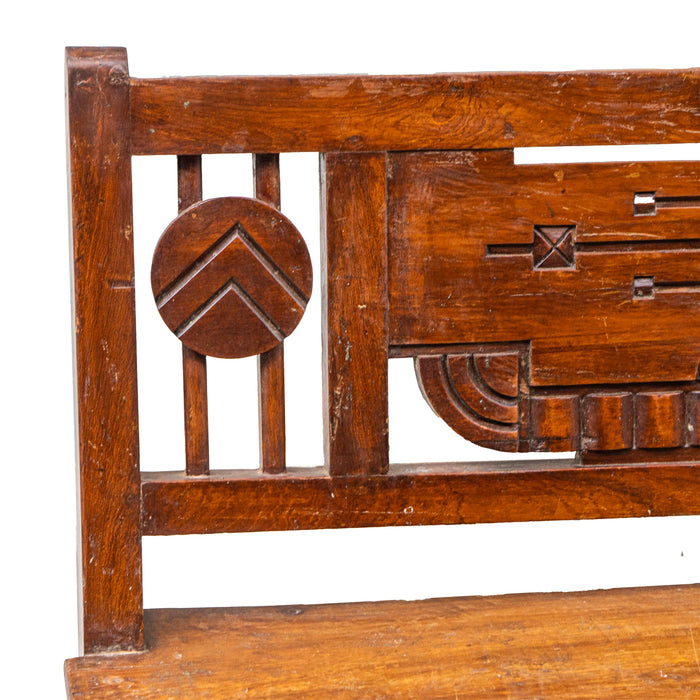 Kadeen Wooden Art Deco Bench