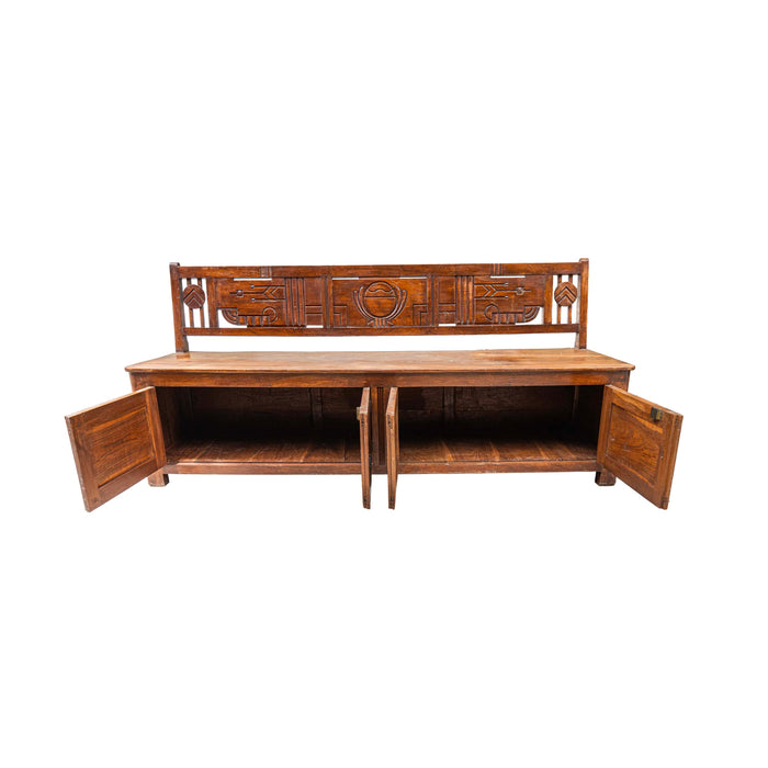 Kadeen Wooden Art Deco Bench