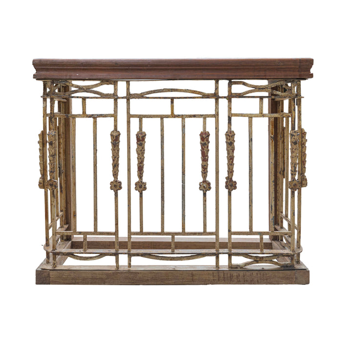 Ezaz Wooden Console With Cast Iron Grills