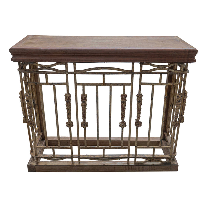 Ezaz Wooden Console With Cast Iron Grills