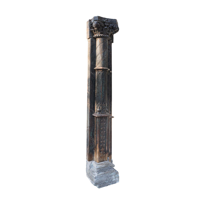 Kiaan Half Wooden Half Pillar Set