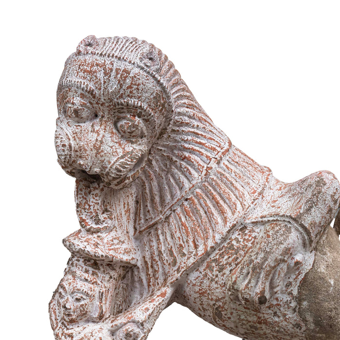 Rasi Simham Stone Lion On Wooden Base