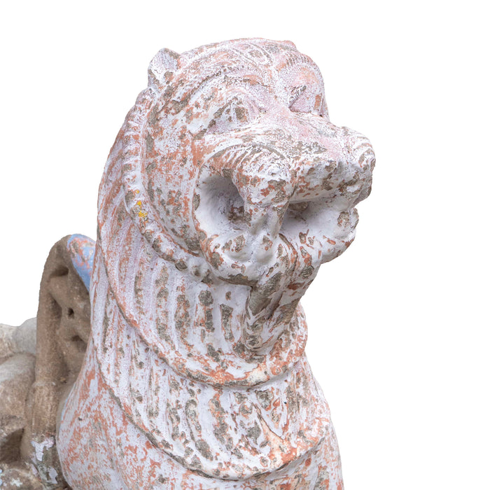 Rasi Simha Stone Lion On Wooden Base