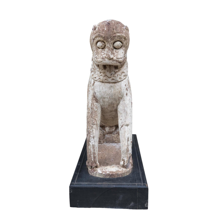 Rasi Sinkam Stone Lion On Wooden Base