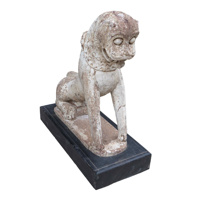 Rasi Sinkam Stone Lion On Wooden Base