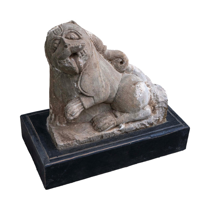 Rasi Sinha Stone Lion On Wooden Base