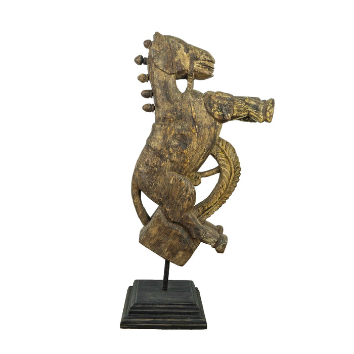 Mara Gurram Wooden Horse On Stand