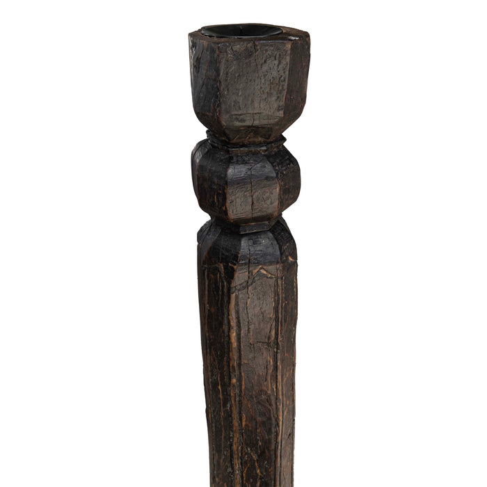 Khair Wooden Maharashtra Pillar Candle Holders