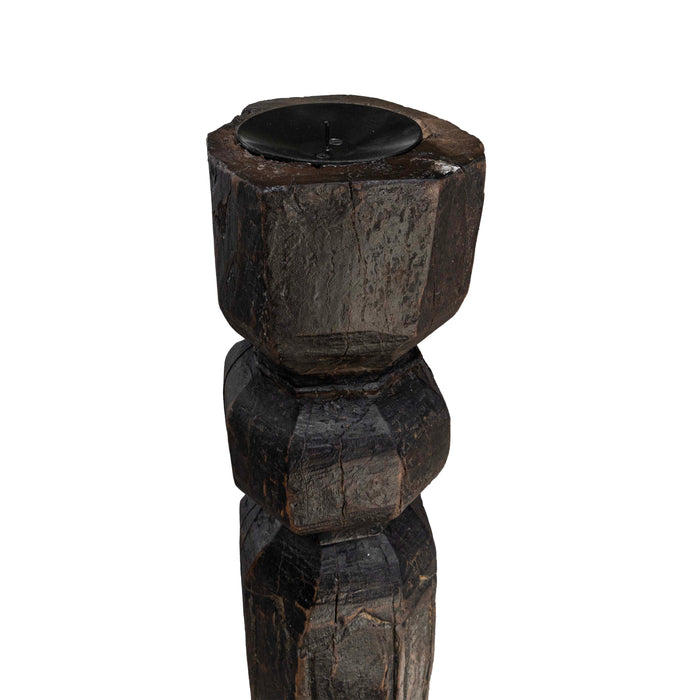 Khair Wooden Maharashtra Pillar Candle Holders