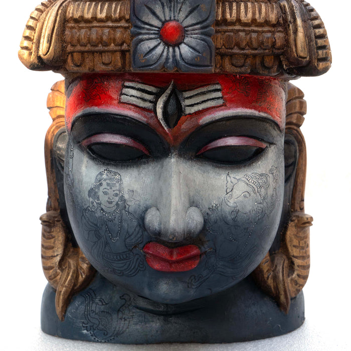 Shiva Mask Dancing Shiva Red & Grey