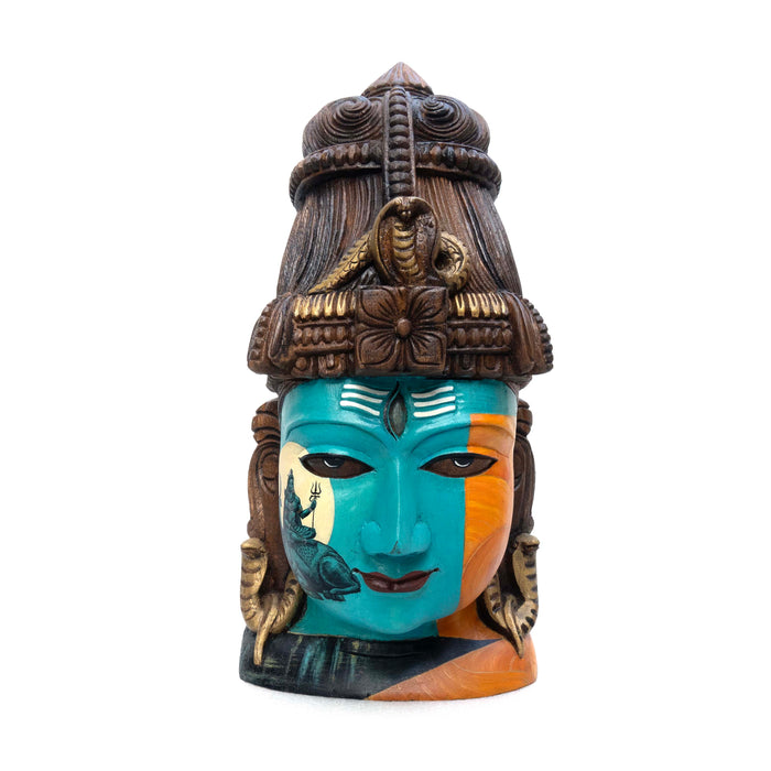 Shiva Mask Neon Blue and Orange