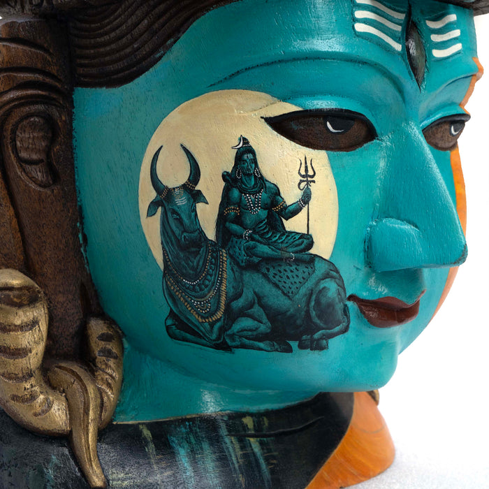 Shiva Mask Neon Blue and Orange