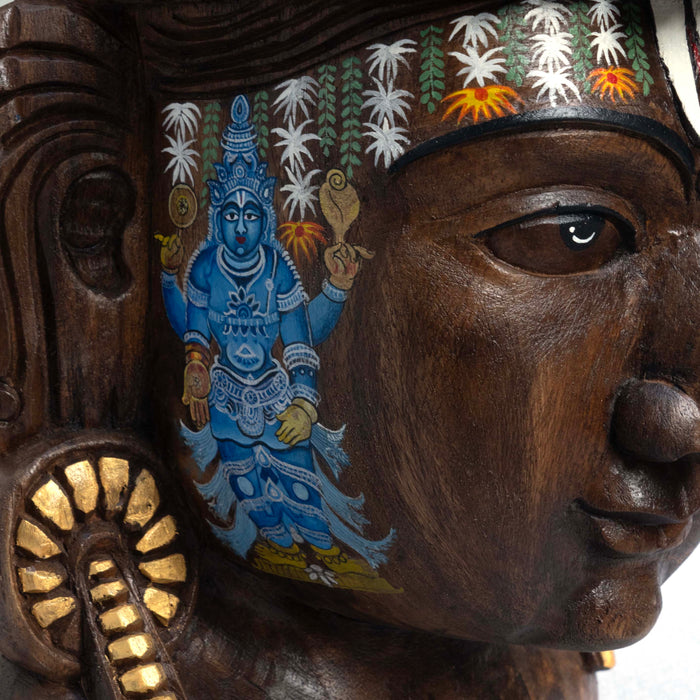 Vishnu Mask Blue Poojari