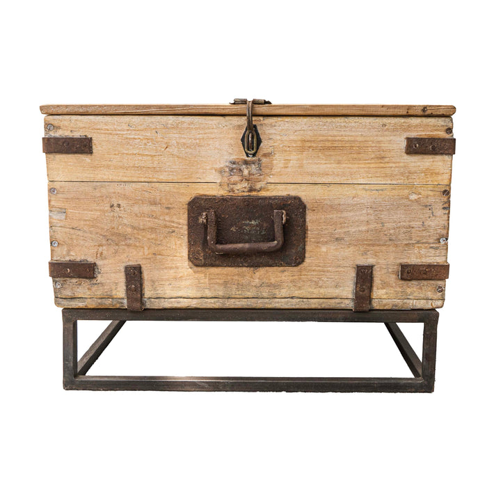 Ragnar Teak Wooden Storage Box On Iron Stand