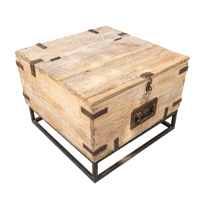 Ragnar Teak Wooden Storage Box On Iron Stand