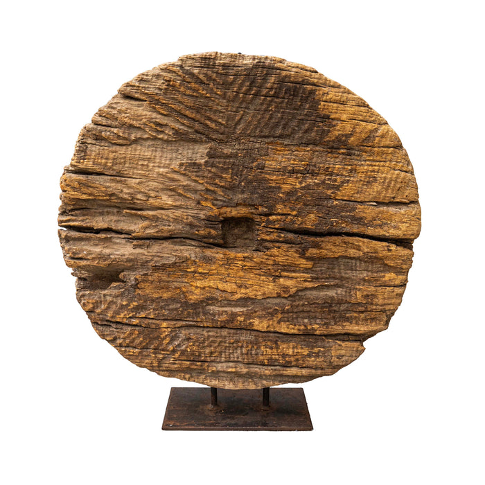 Mantra Teak Wood Wheel On Stand