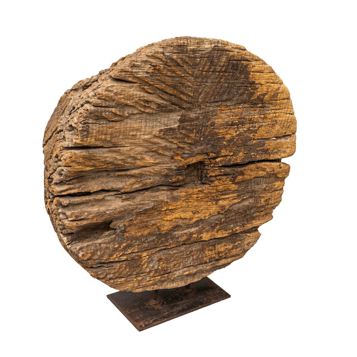 Mantra Teak Wood Wheel On Stand