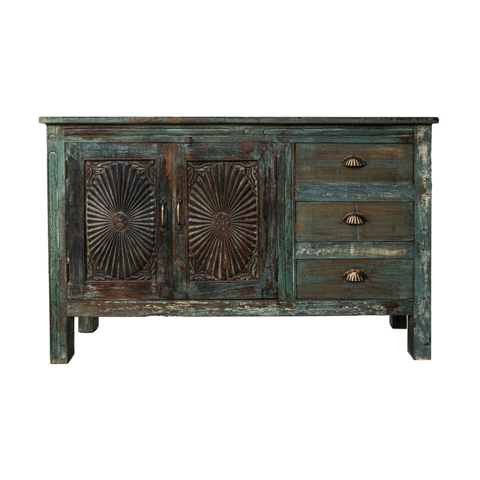 Distressed Blue Sideboard - Made of Teak and Mango Wood