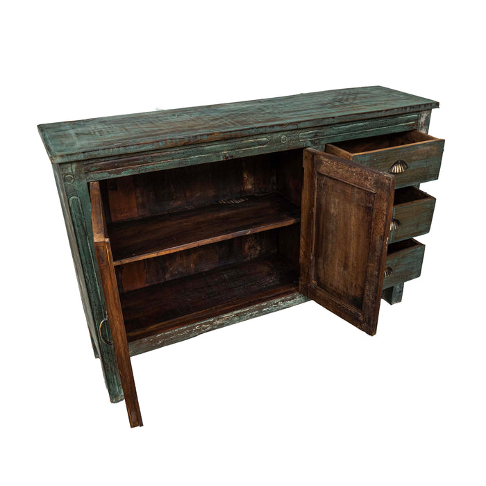 Distressed Blue Sideboard - Made of Teak and Mango Wood