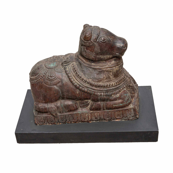 Copper Nandi Statue With Base