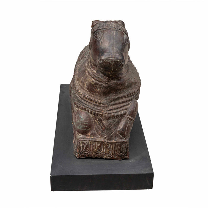 Copper Nandi Statue With Base