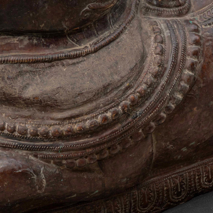 Copper Nandi Statue With Base