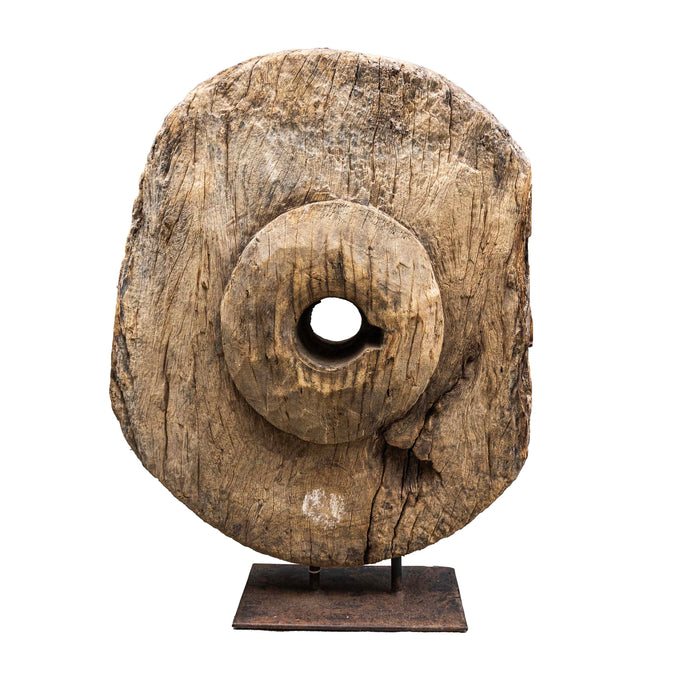 Mantra Teakwood Wheel With Supporting Stand