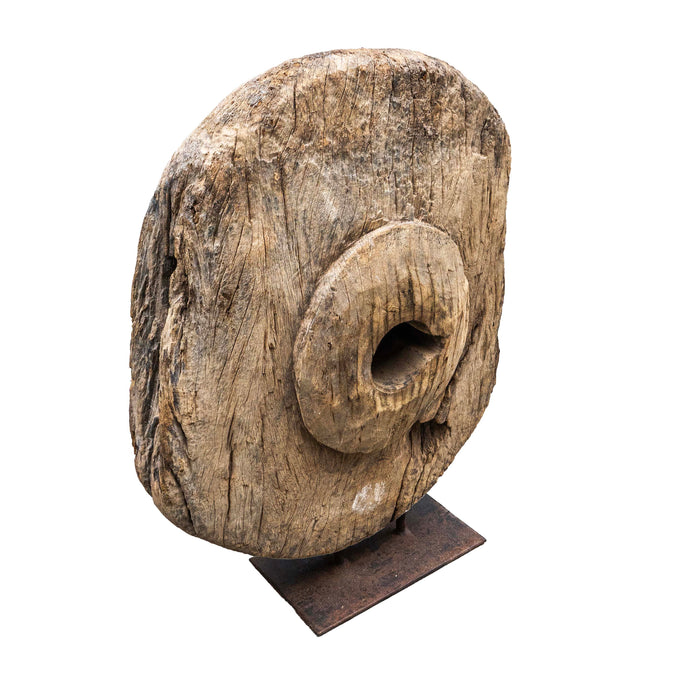 Mantra Teakwood Wheel With Supporting Stand