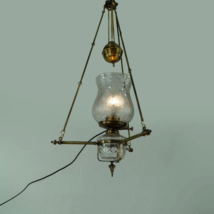 Tiffany Brass Pully Pendant Lamp