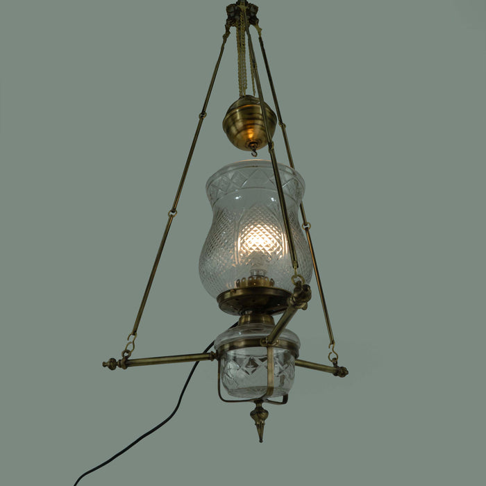 Tiffany Brass Pully Pendant Lamp